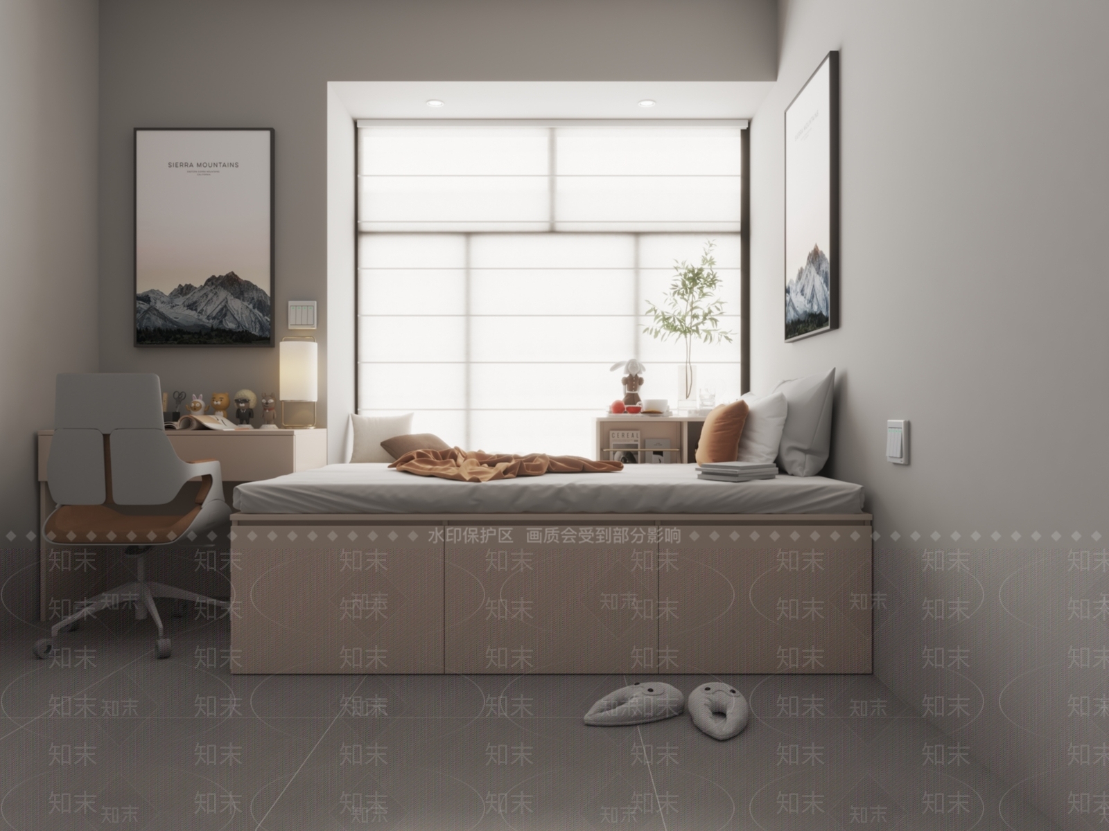 现代其他床3D模型下载【ID:1195185985】