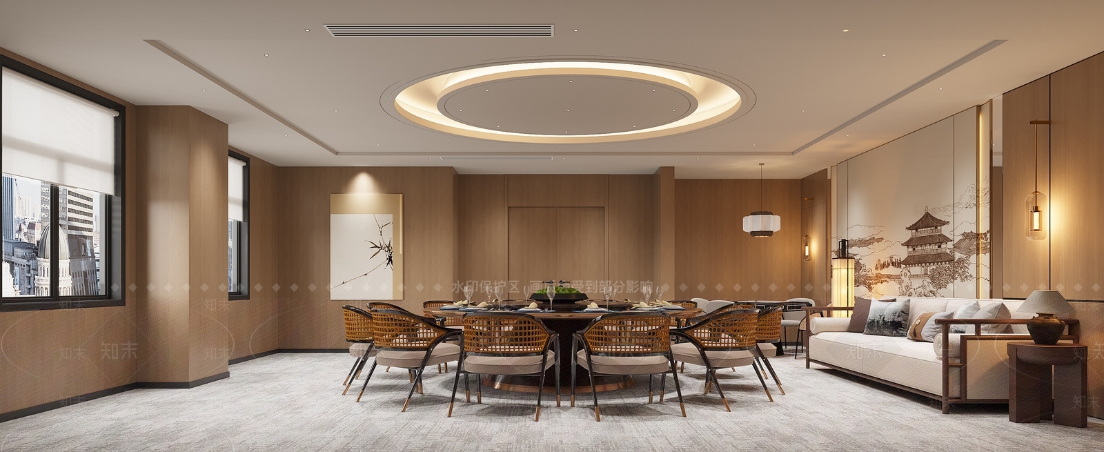新中式中式包厢3D模型下载【ID:1195187163】