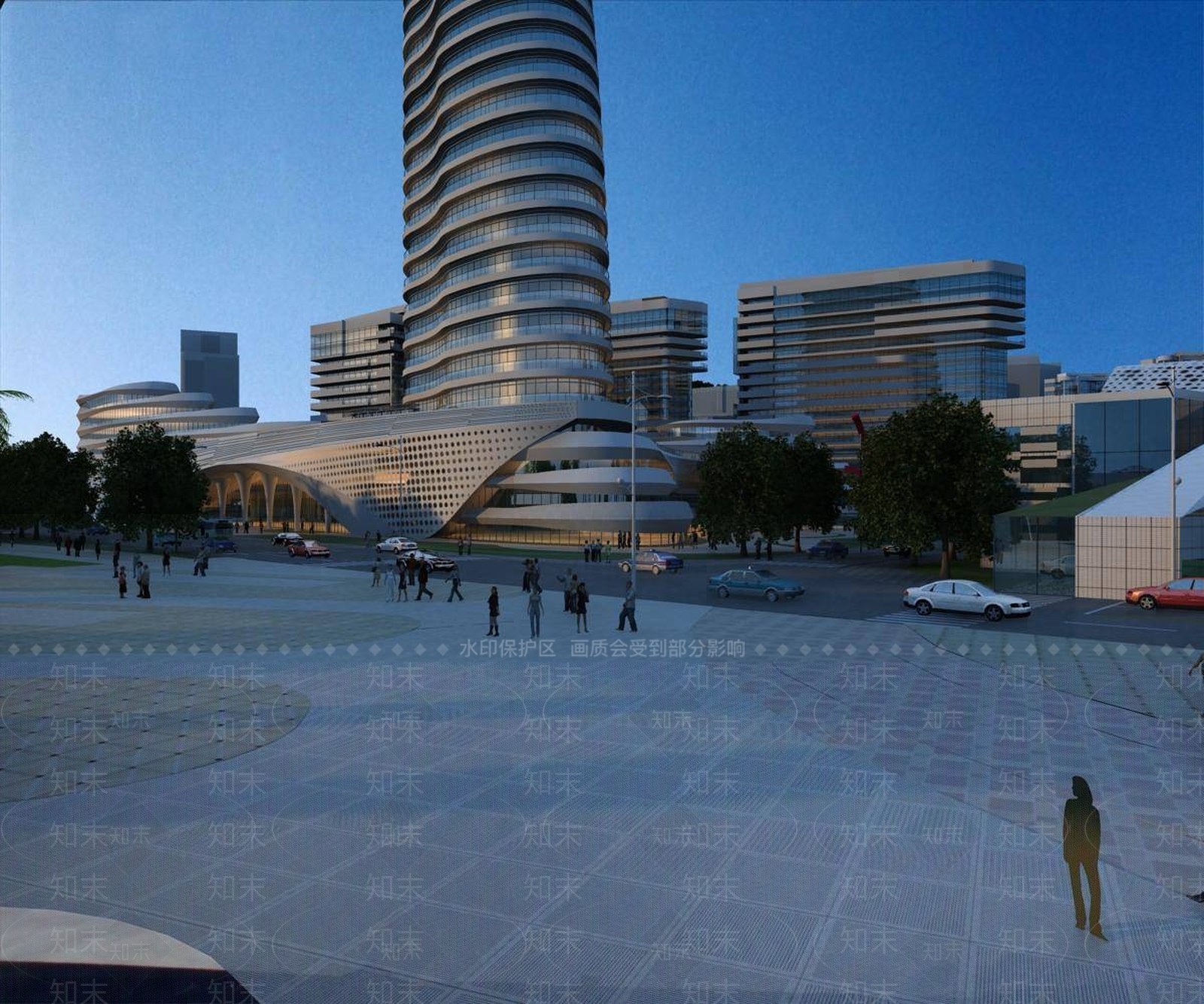 现代商场外观3D模型下载【ID:1195191390】