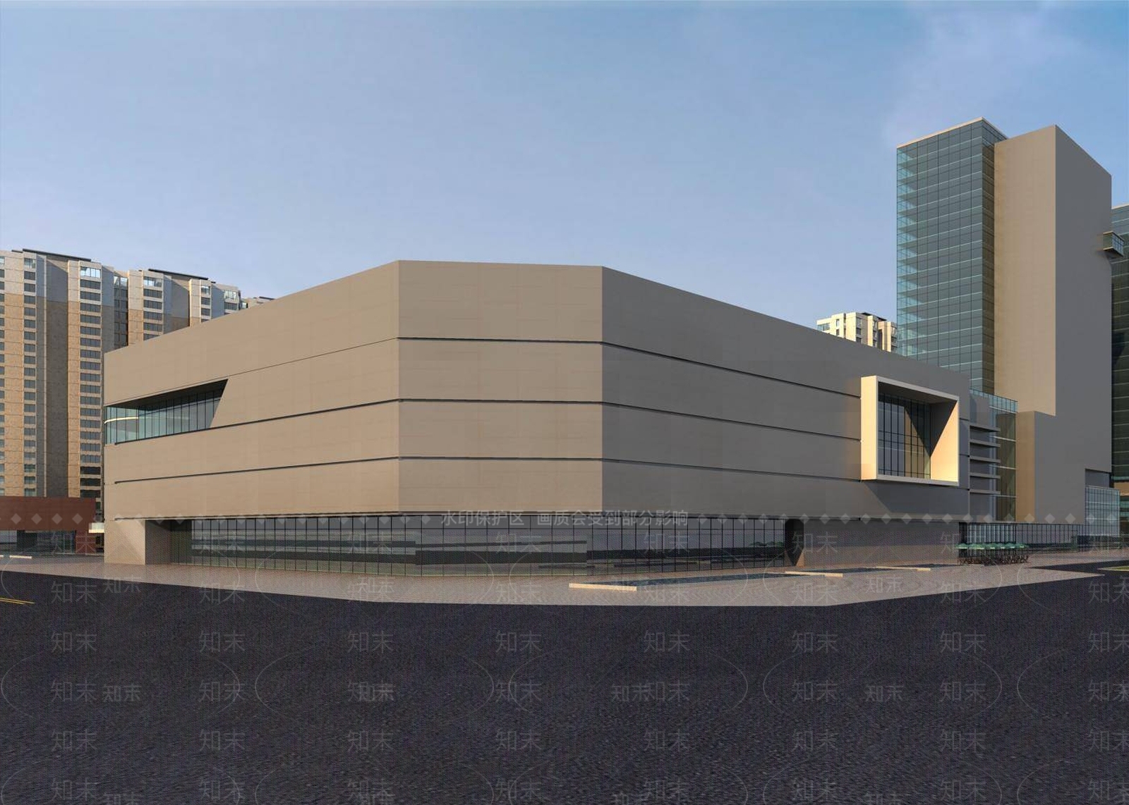 现代高层住宅3D模型下载【ID:1195191899】