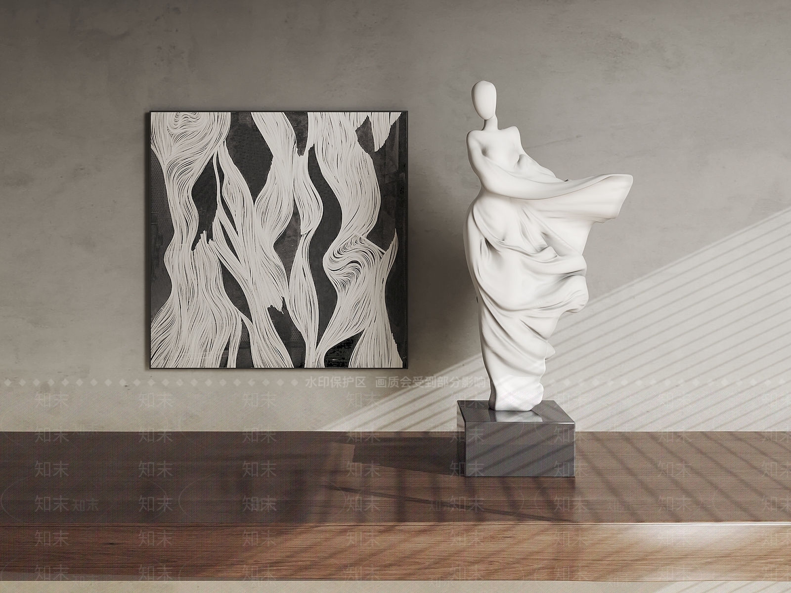 现代侘寂雕塑摆件3D模型下载【ID:1195192848】