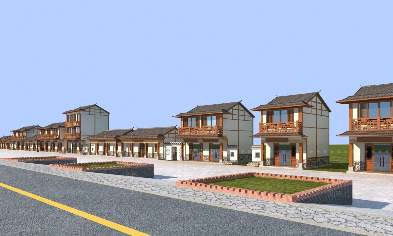 新中式中式古建3D模型下载【ID:1195193085】