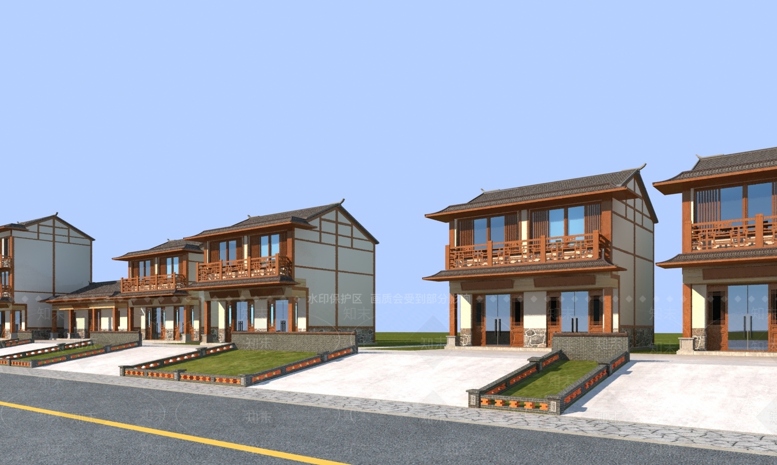 中式新中式古建3D模型下载【ID:1195193514】