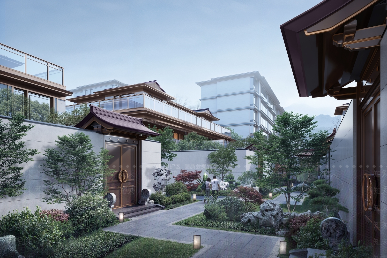 现代简约小区建筑SU模型下载【ID:1195198035】
