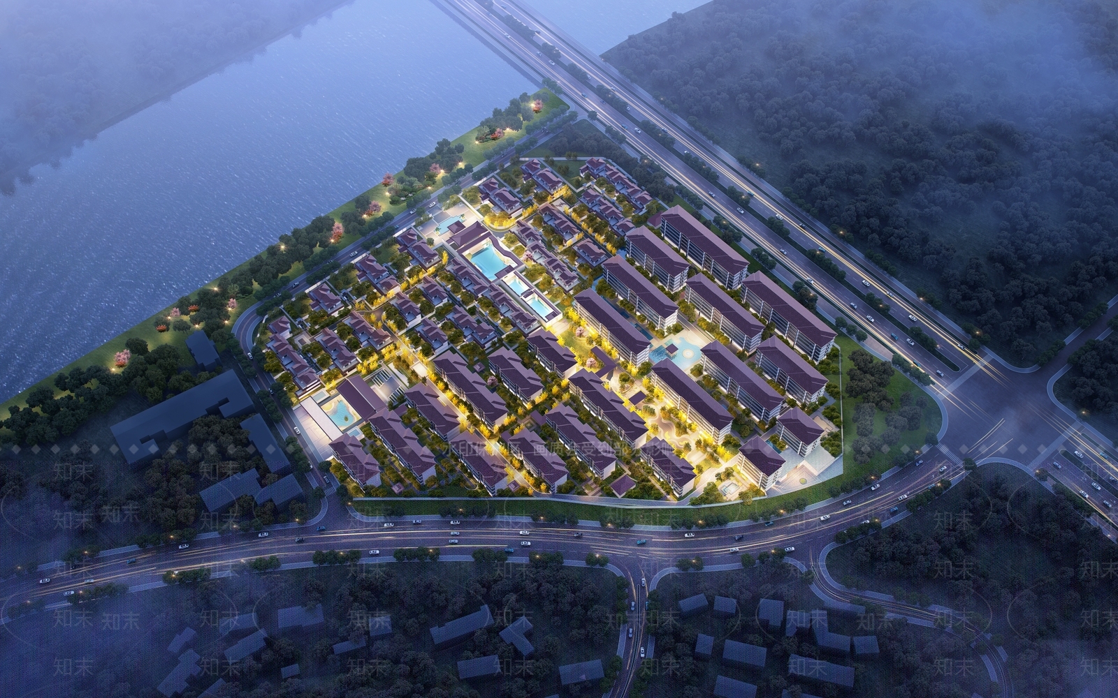 现代简约小区建筑SU模型下载【ID:1195198035】