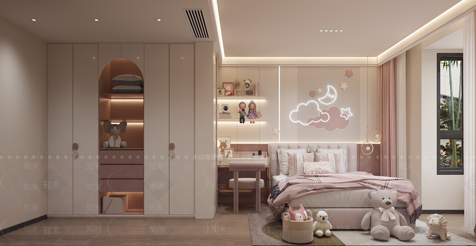 现代女孩房3D模型下载【ID:1215138876】
