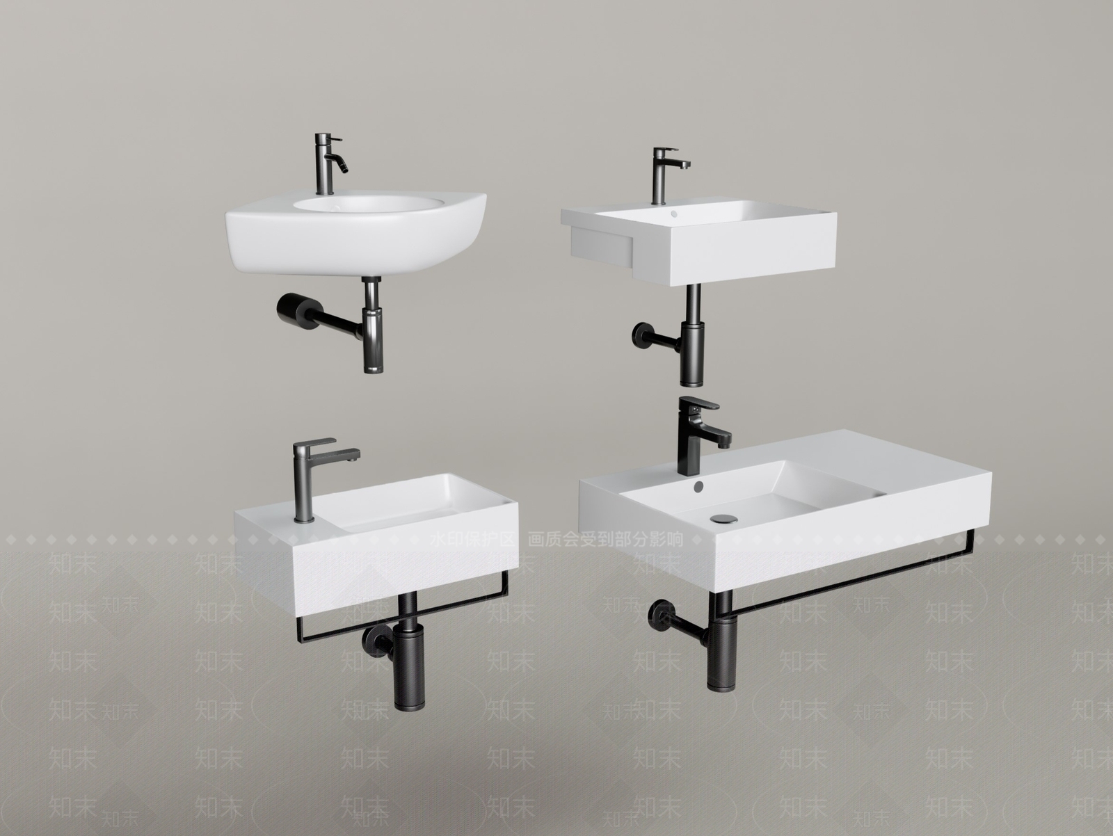 洗手台SU模型下载【ID:1195201070】