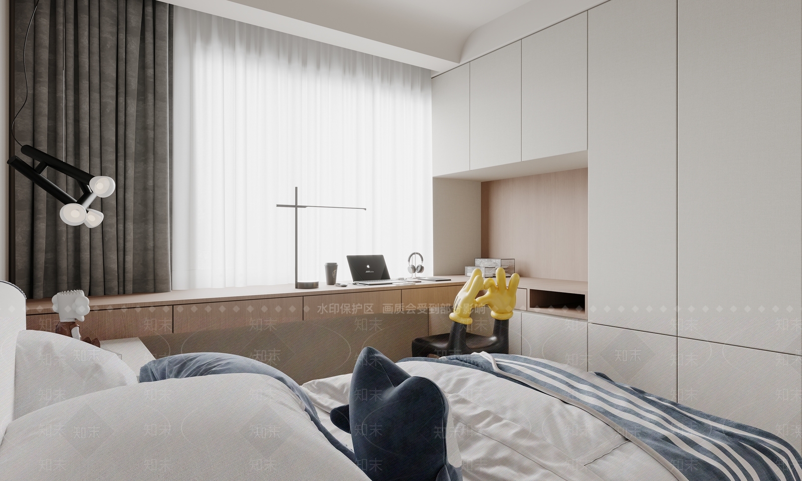 现代极简通用儿童房3D模型下载【ID:1195205208】