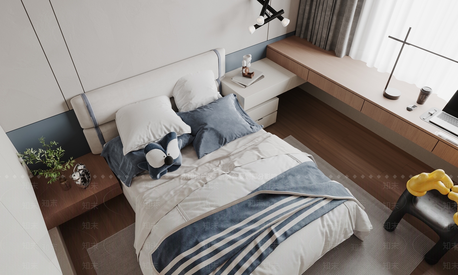 现代极简通用儿童房3D模型下载【ID:1195205208】