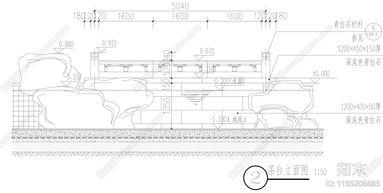 滨水公园cad施工图下载【ID:1195206685】