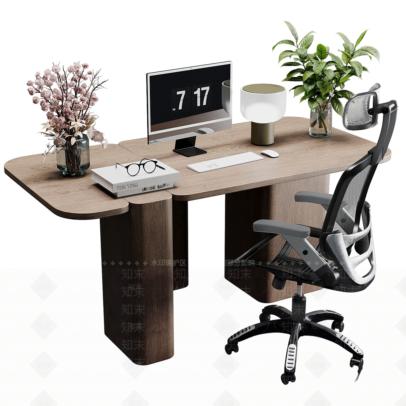 现代办公桌椅3D模型下载【ID:1195204448】