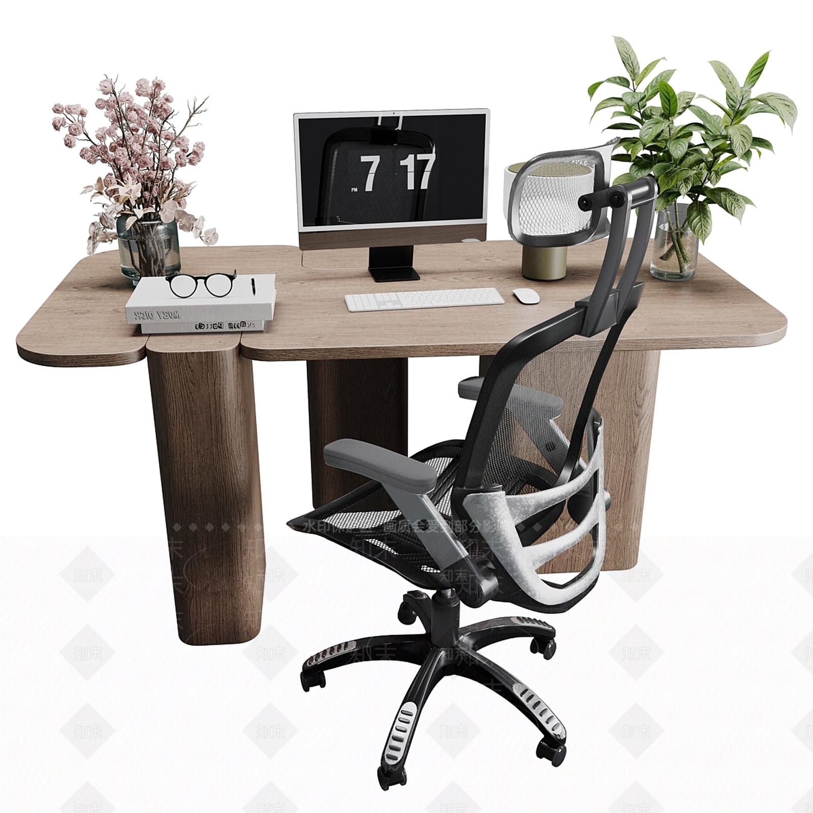 现代办公桌椅3D模型下载【ID:1195204448】