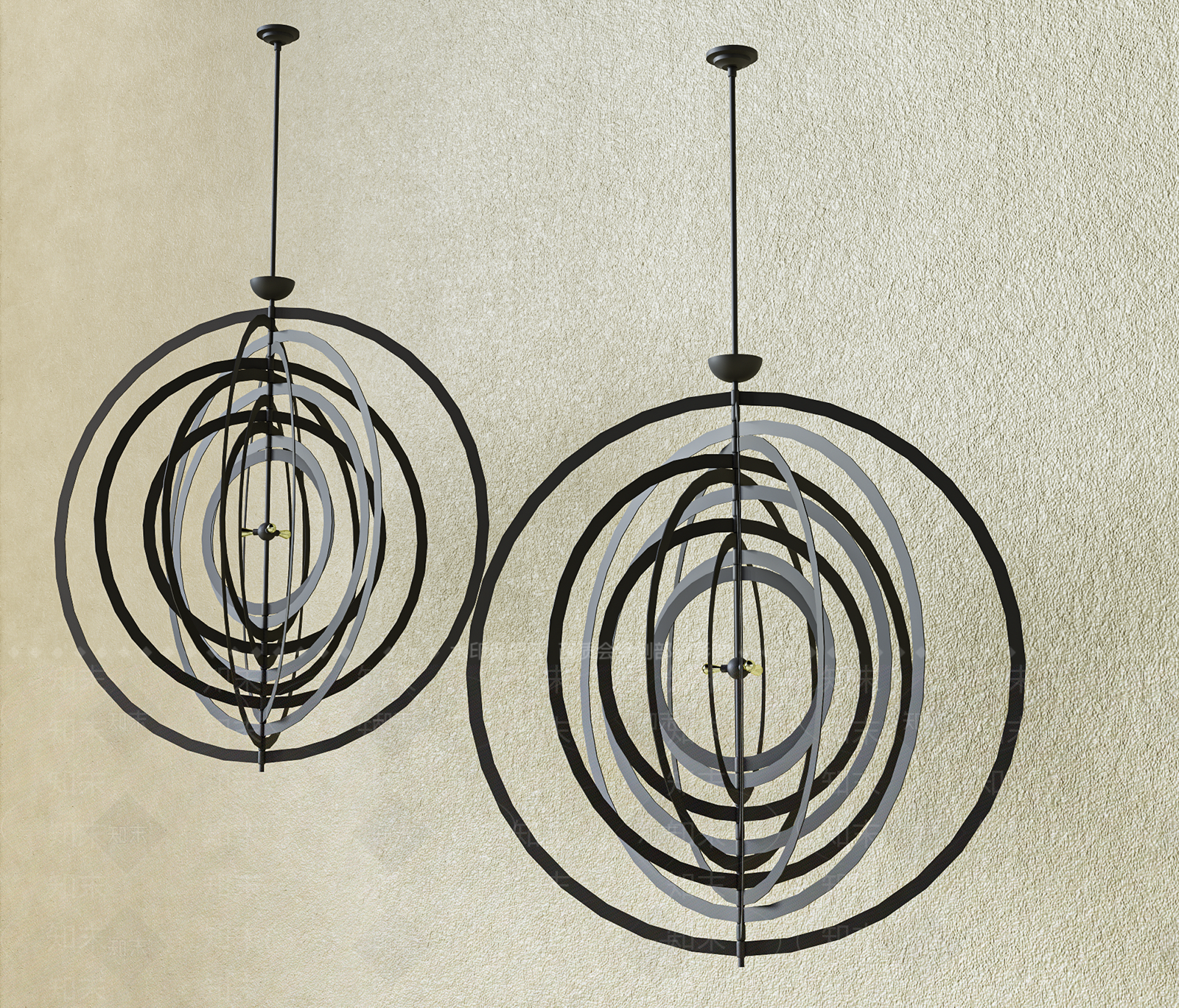 工业复古艺术吊灯3D模型下载【ID:1195206587】