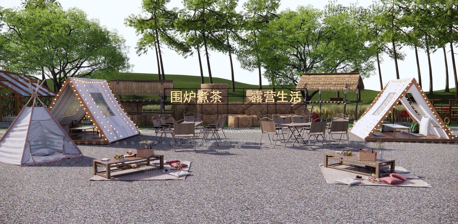 现代营地SU模型下载【ID:1195206697】