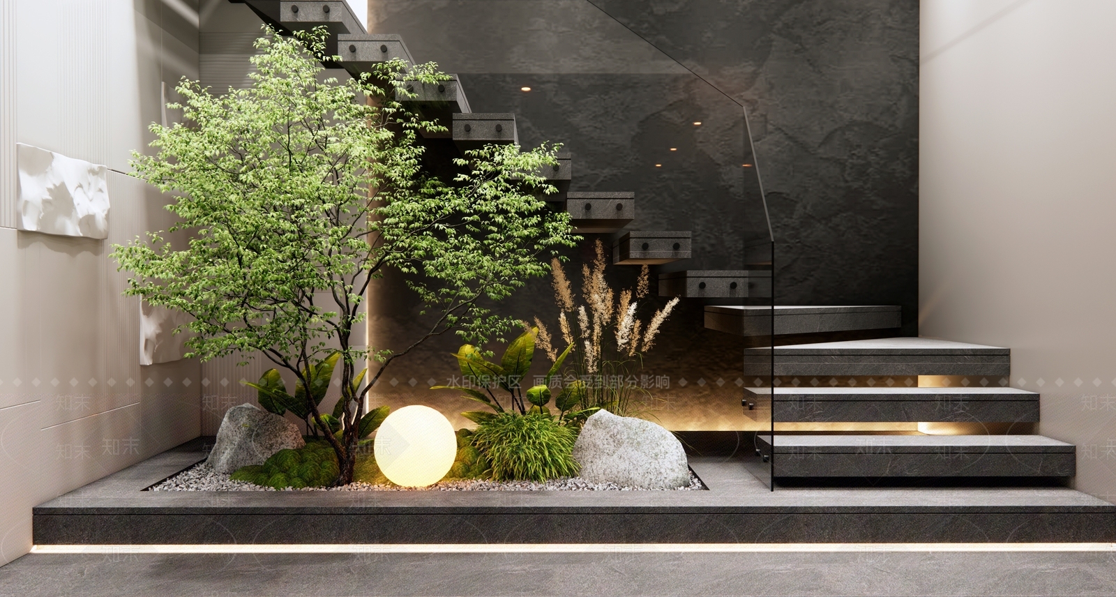 现代楼梯间3D模型下载【ID:1195207351】