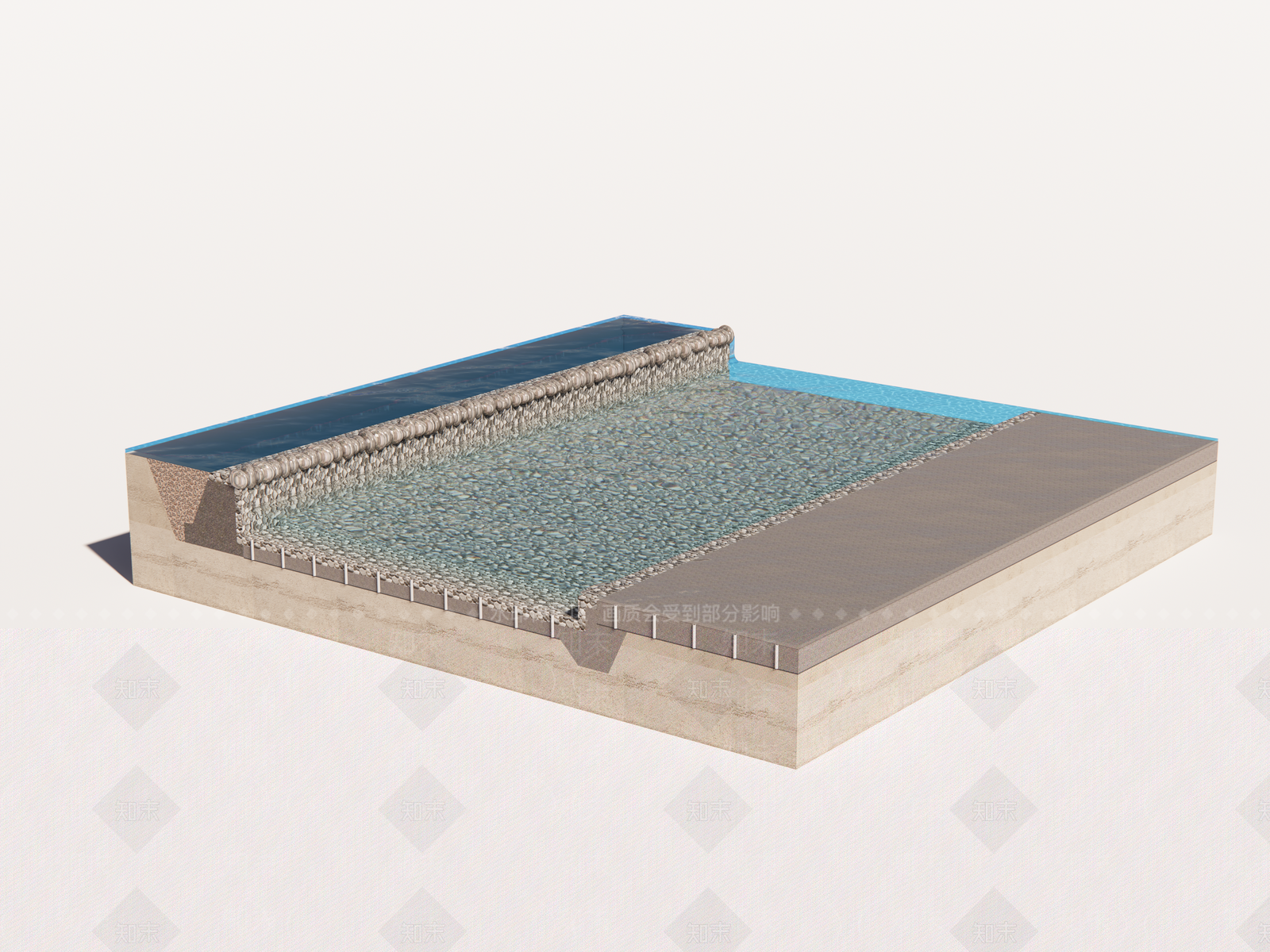 现代滨水景观SU模型下载【ID:1195208259】