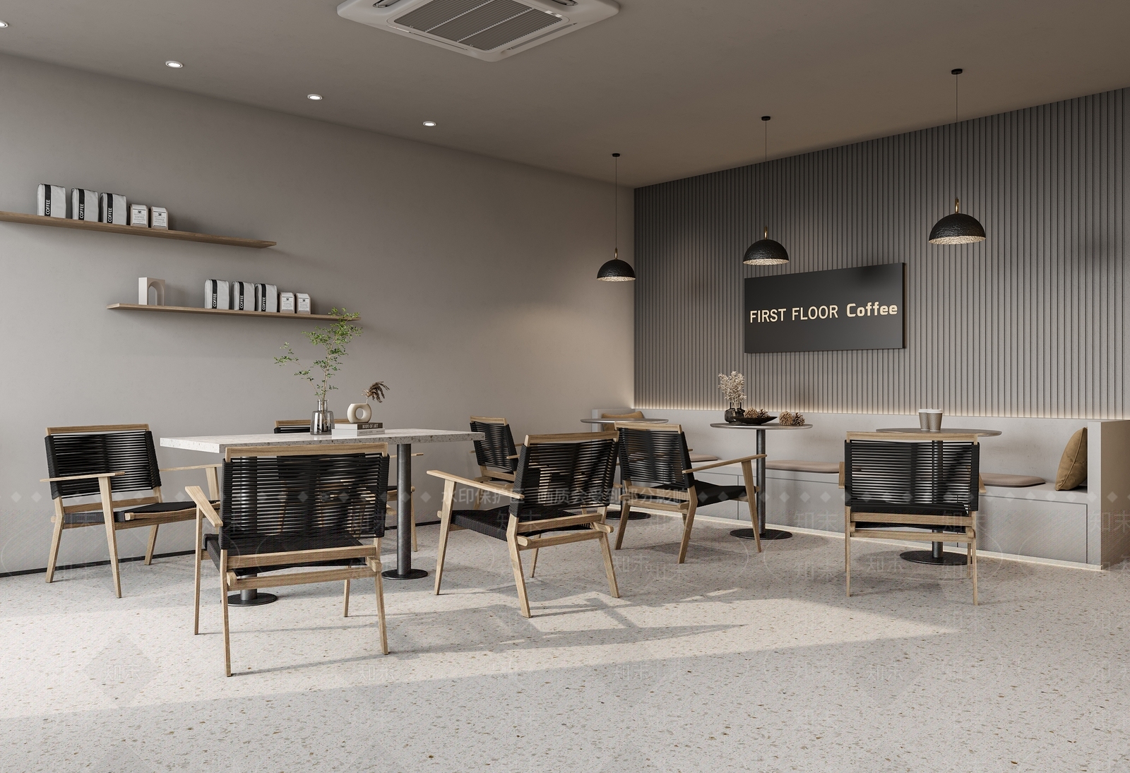 现代咖啡厅3D模型下载【ID:1195208442】