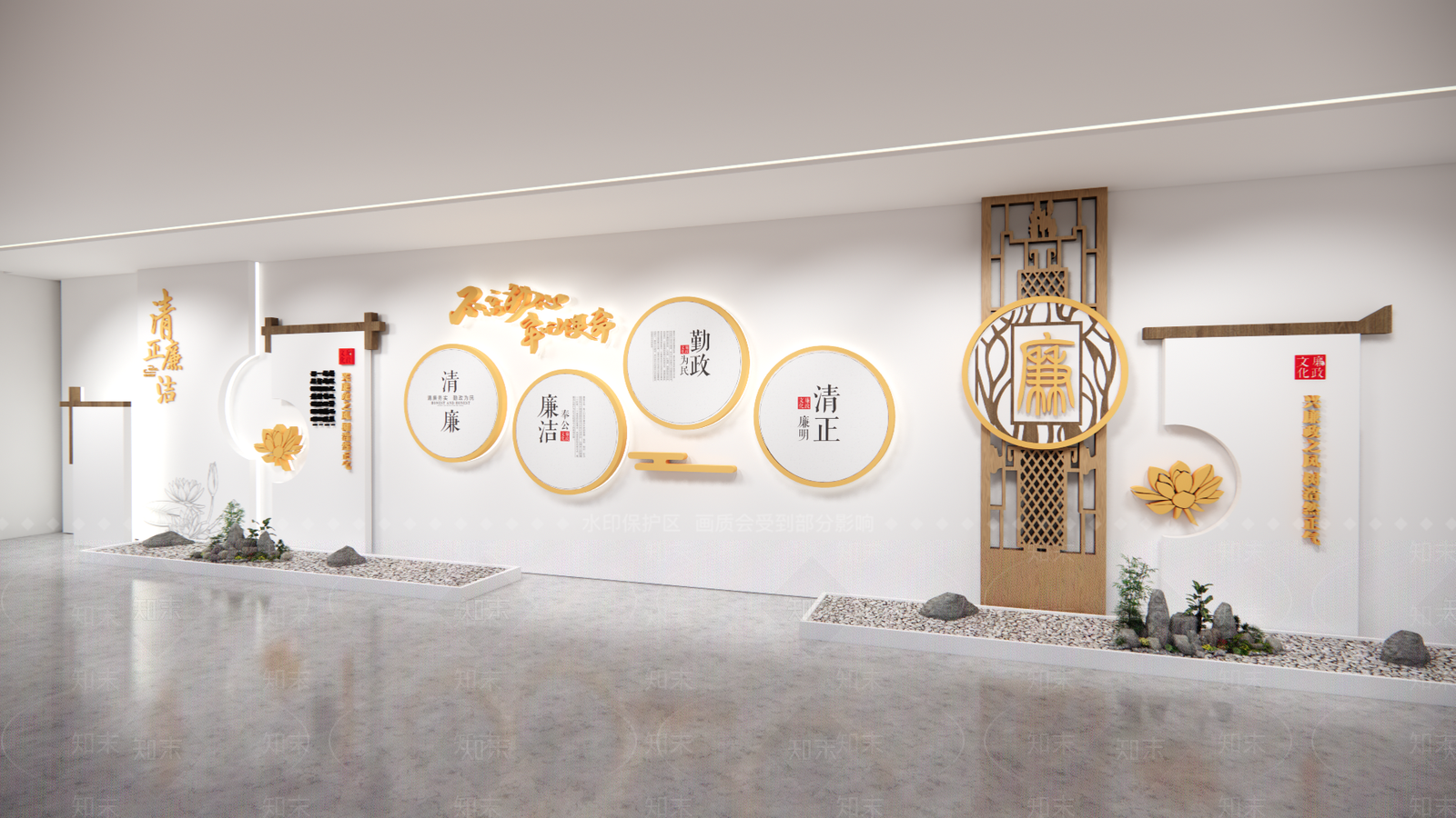 新中式办事大厅SU模型下载【ID:1195211959】