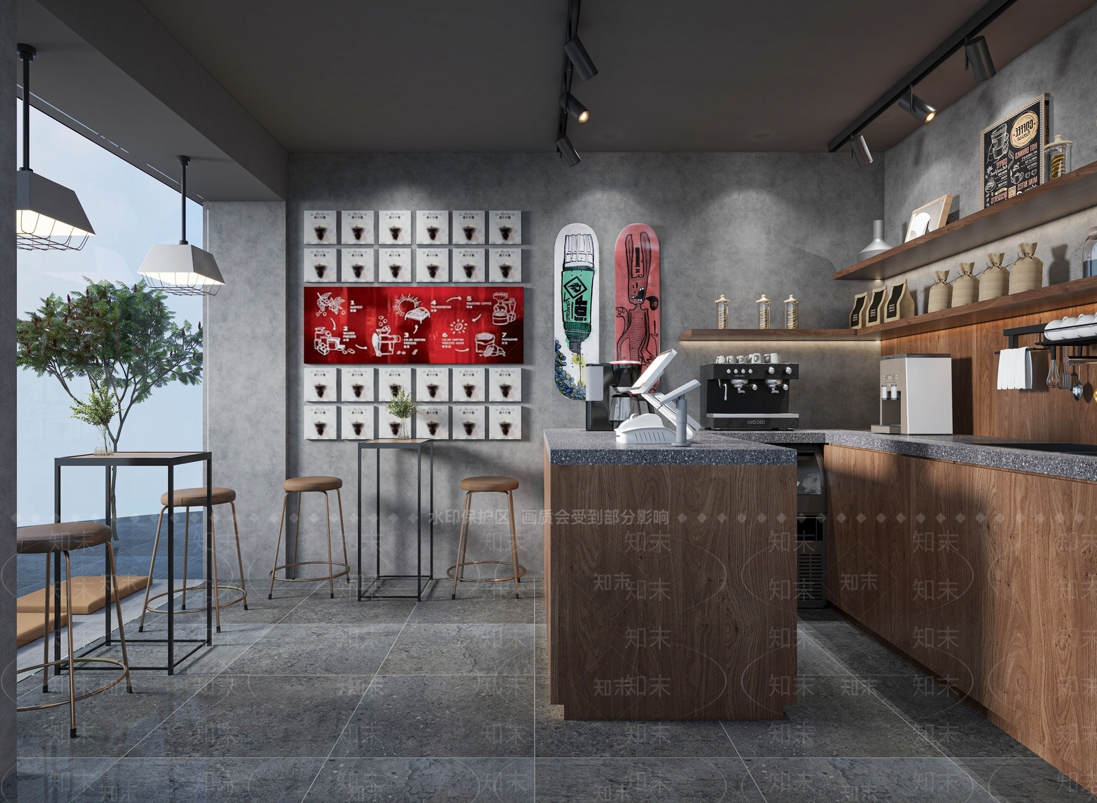现代工业咖啡厅3D模型下载【ID:1195216410】