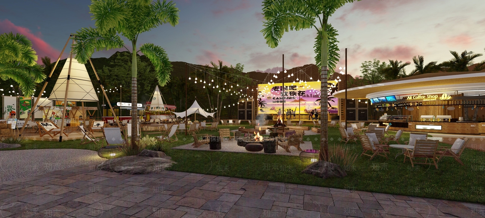 现代营地SU模型下载【ID:1195217311】