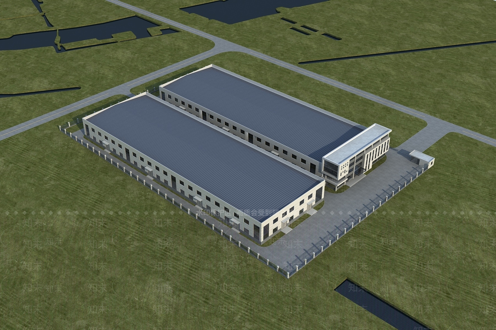 现代工业厂房3D模型下载【ID:1195220368】