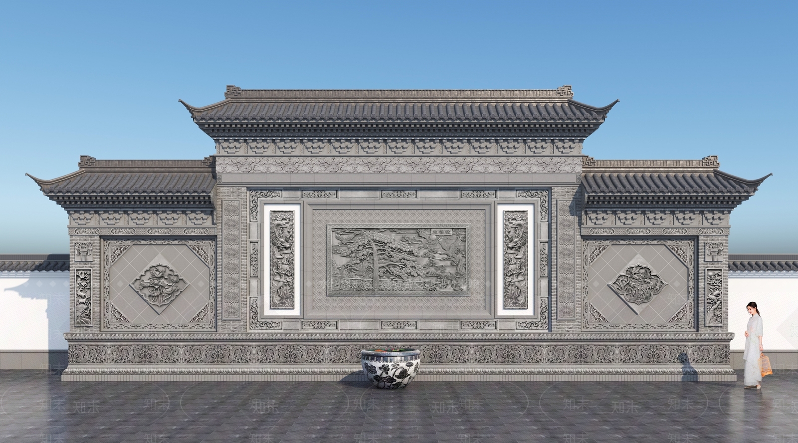 景墙SU模型精品下载_SketchUp模型_知末网