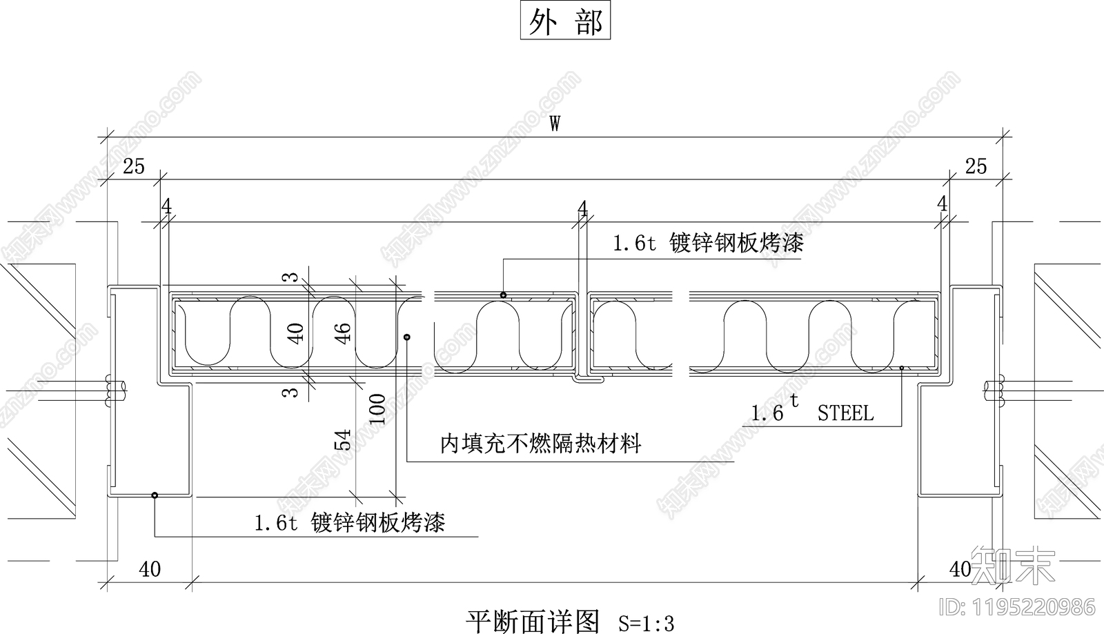 现代门cad施工图下载【ID:1195220986】