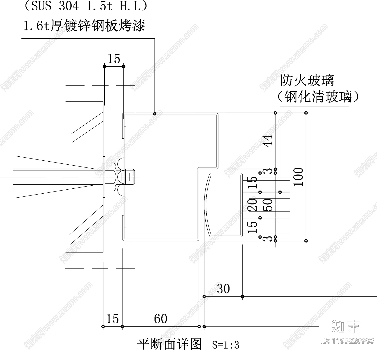 现代门cad施工图下载【ID:1195220986】
