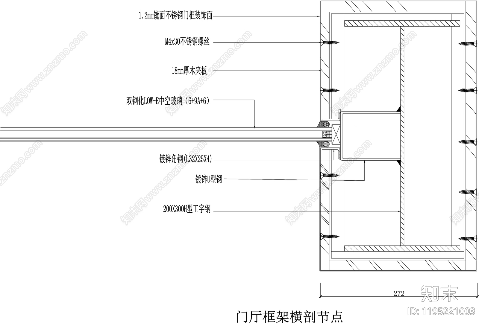 现代门cad施工图下载【ID:1195221003】
