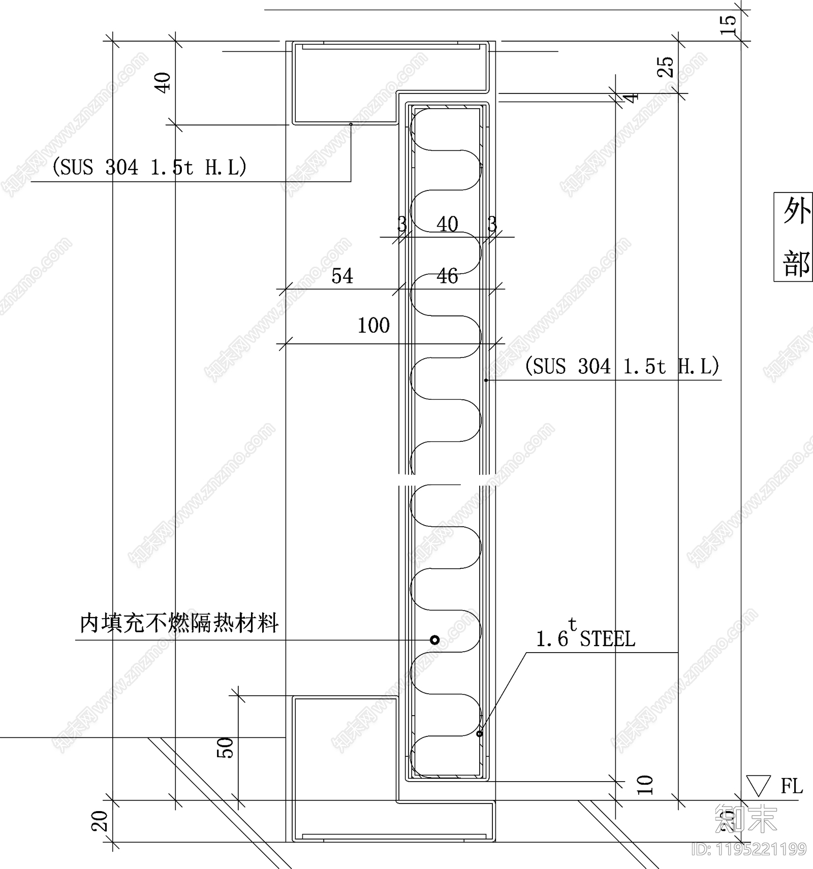 现代门cad施工图下载【ID:1195221199】