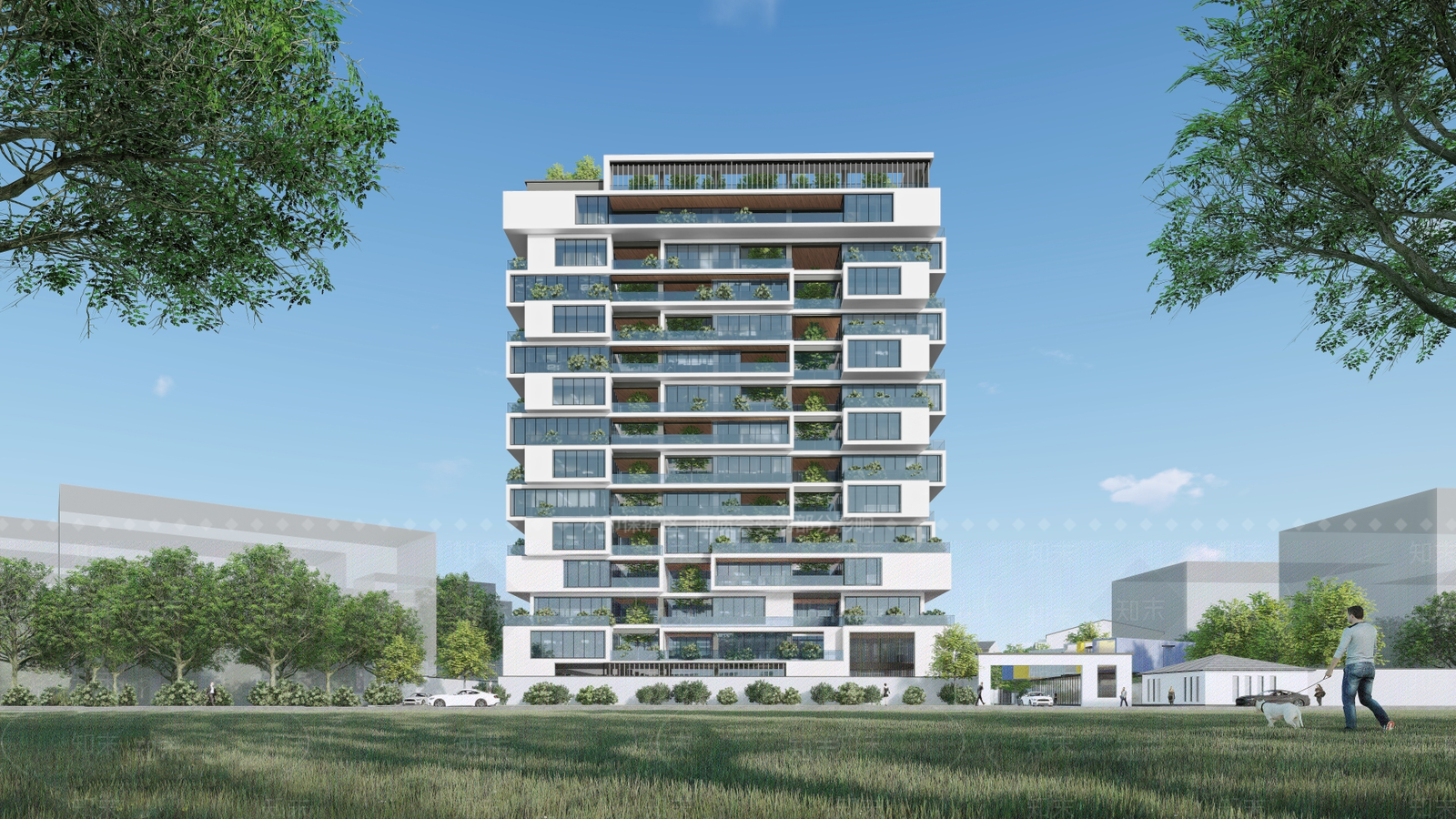 现代办公楼SU模型下载【ID:1195222159】