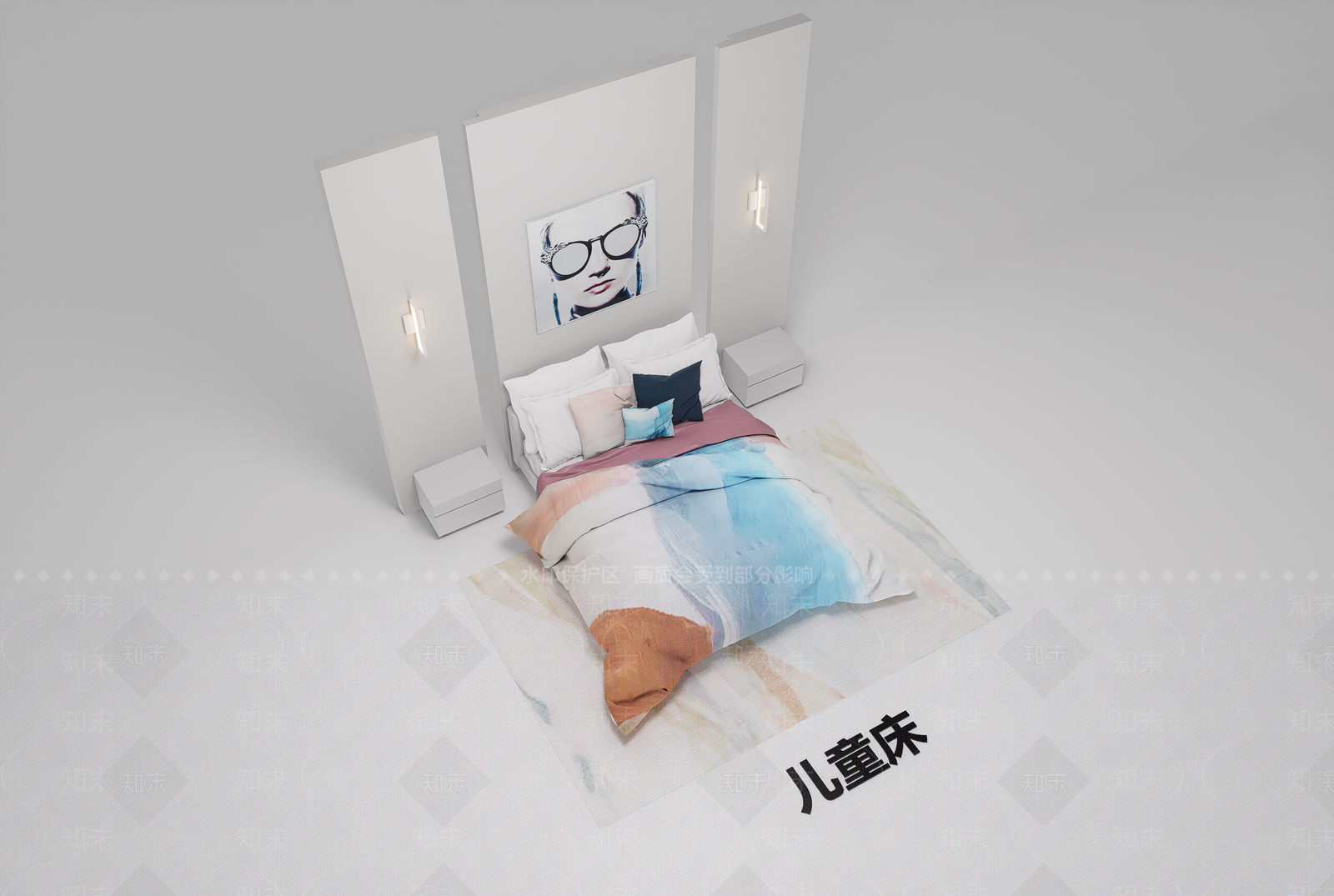 现代儿童床SU模型下载【ID:1195223461】