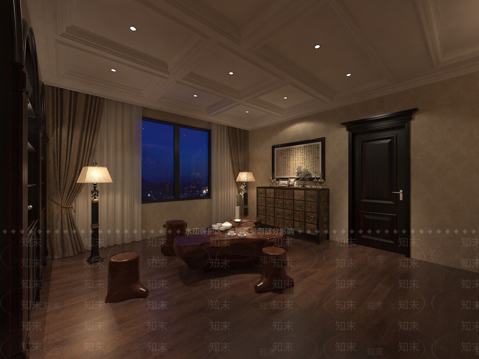欧式茶室3D模型下载【ID:1195223379】