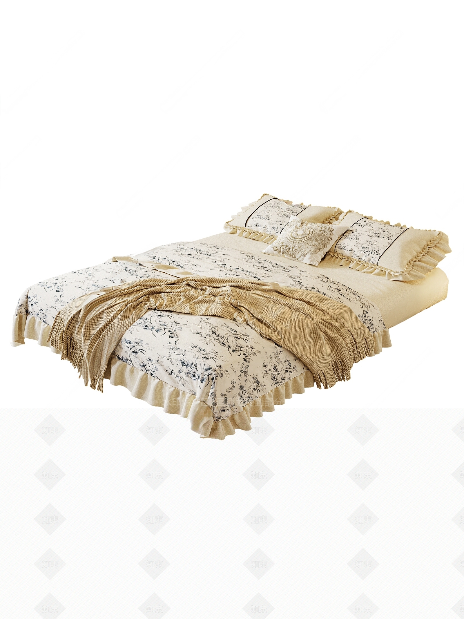 法式床品SU模型下载【ID:1195224866】