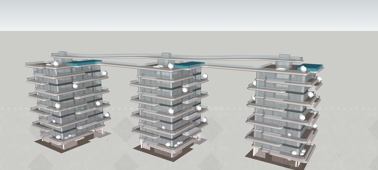 现代多层住宅SU模型下载【ID:1195225145】