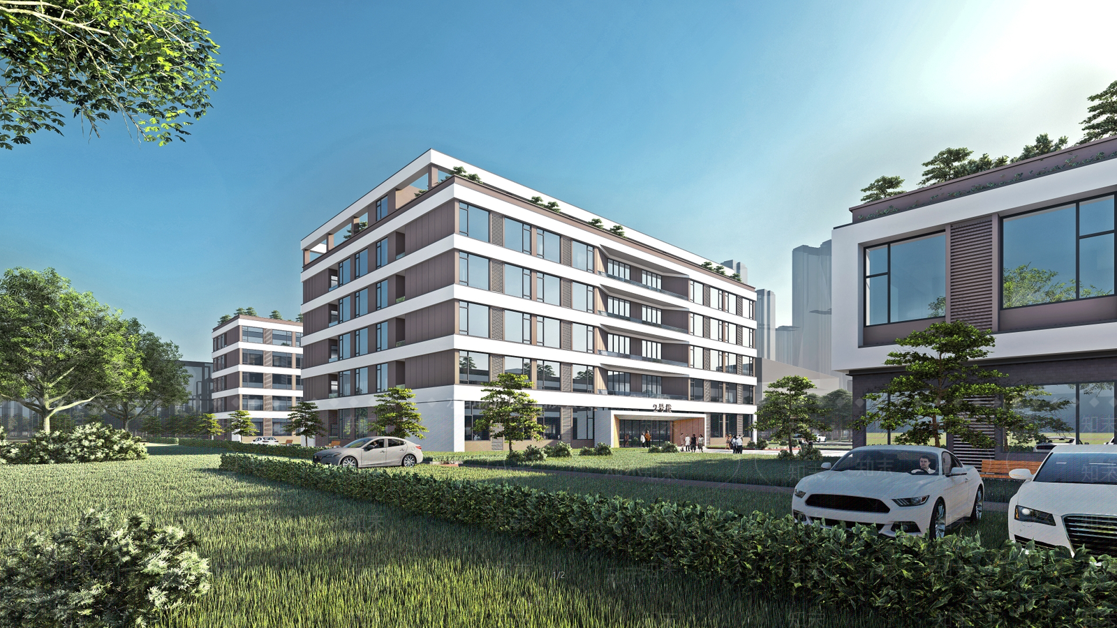 现代医院建筑SU模型下载【ID:1195225702】