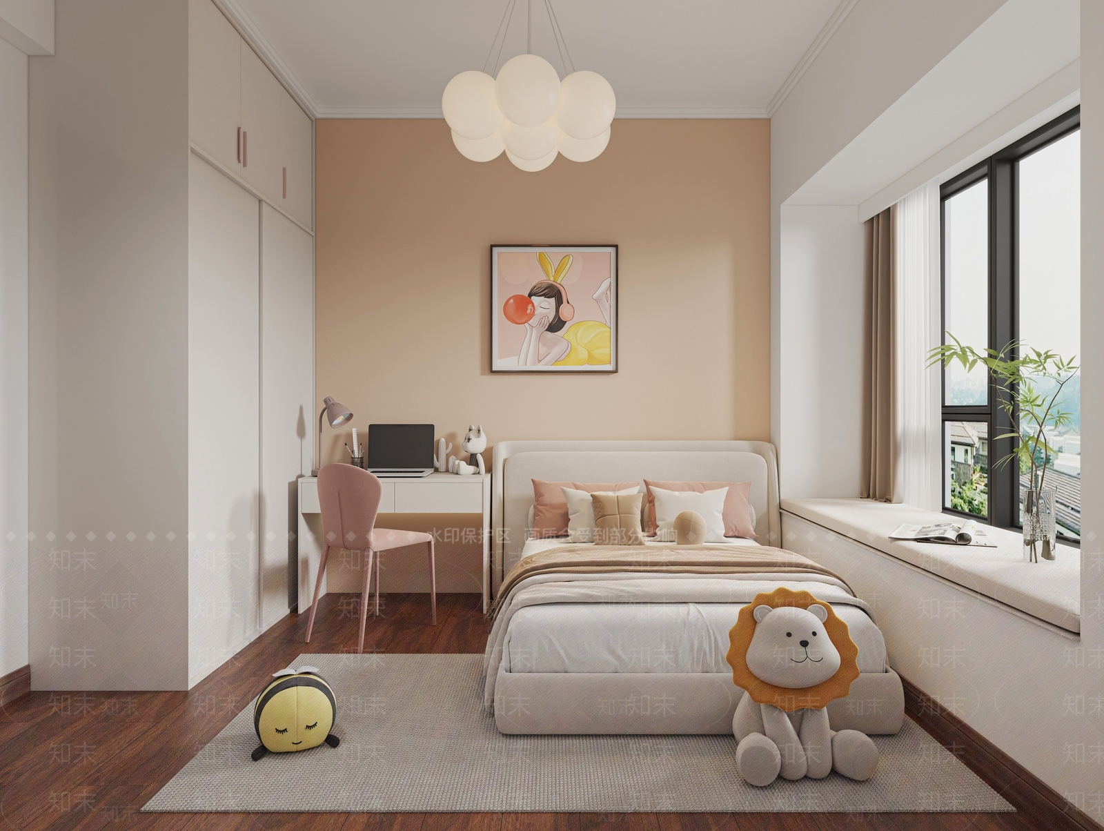 现代简约通用儿童房3D模型下载【ID:1195228001】