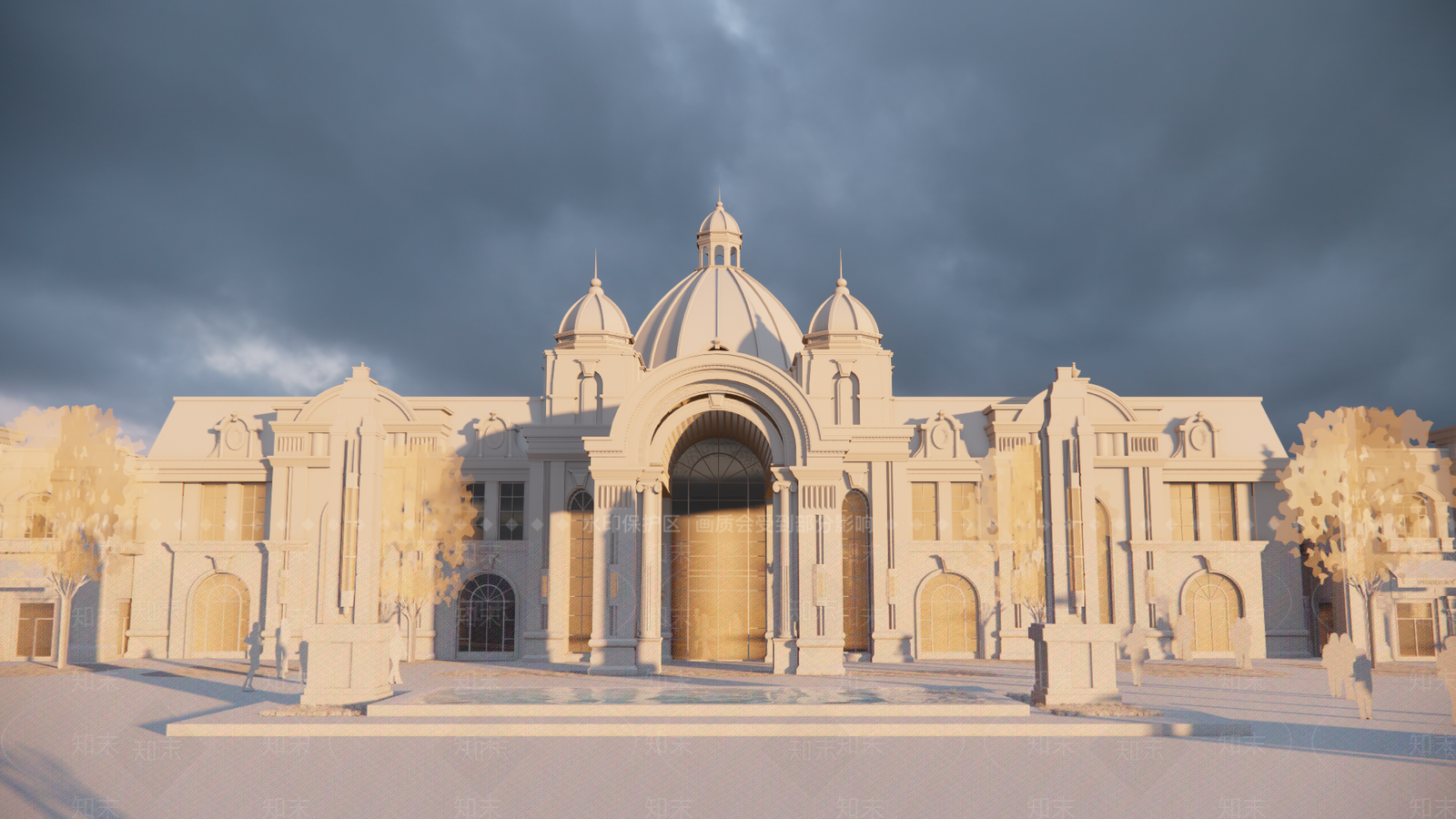 欧式商业街SU模型下载【ID:1195230872】