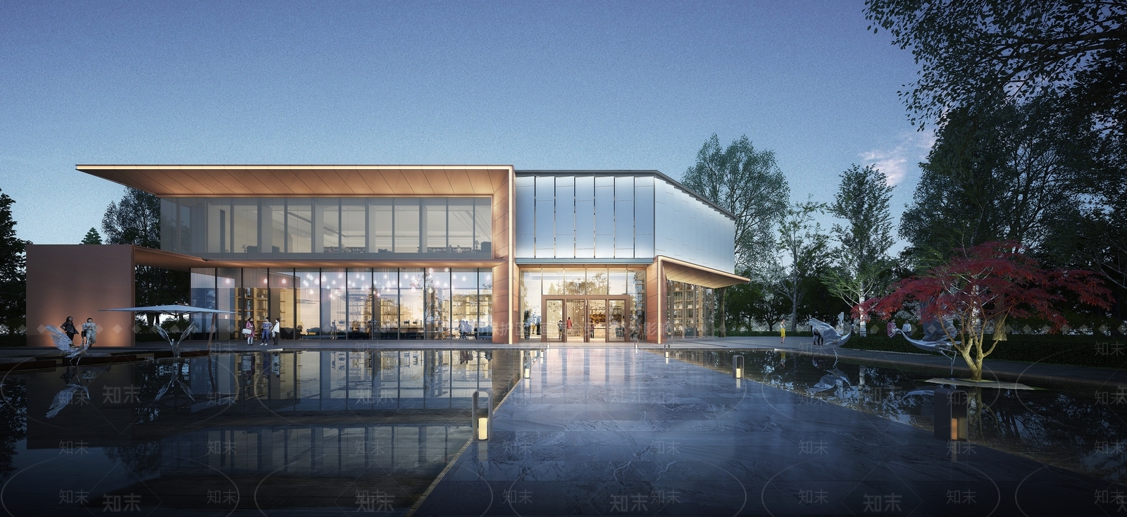 现代轻奢售楼处外观3D模型下载【ID:1195240059】