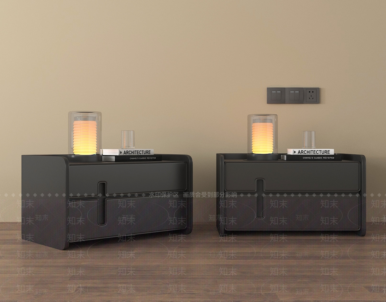 现代床头柜3D模型下载【ID:1195244413】