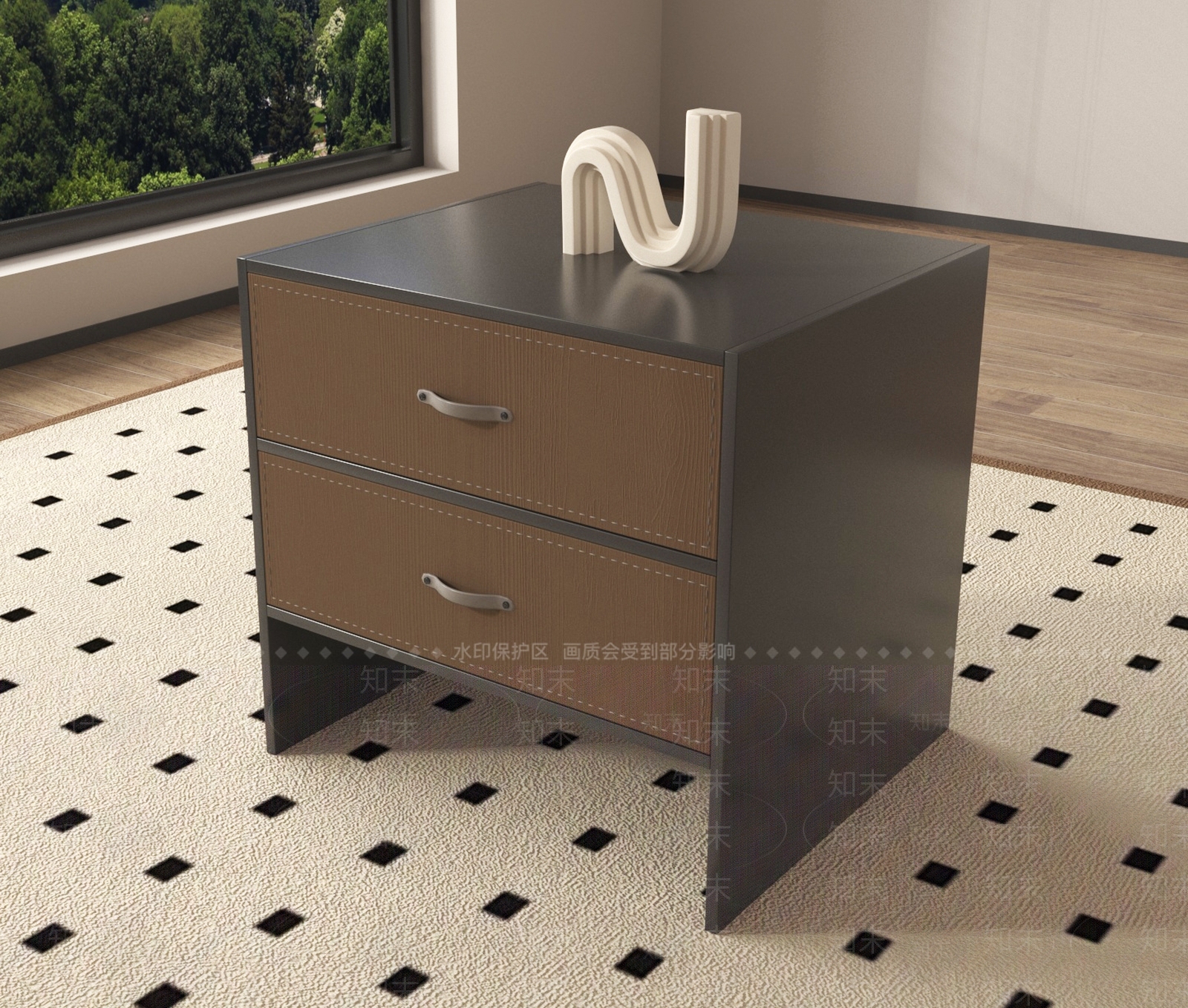 法式床头柜3D模型下载【ID:1195245698】