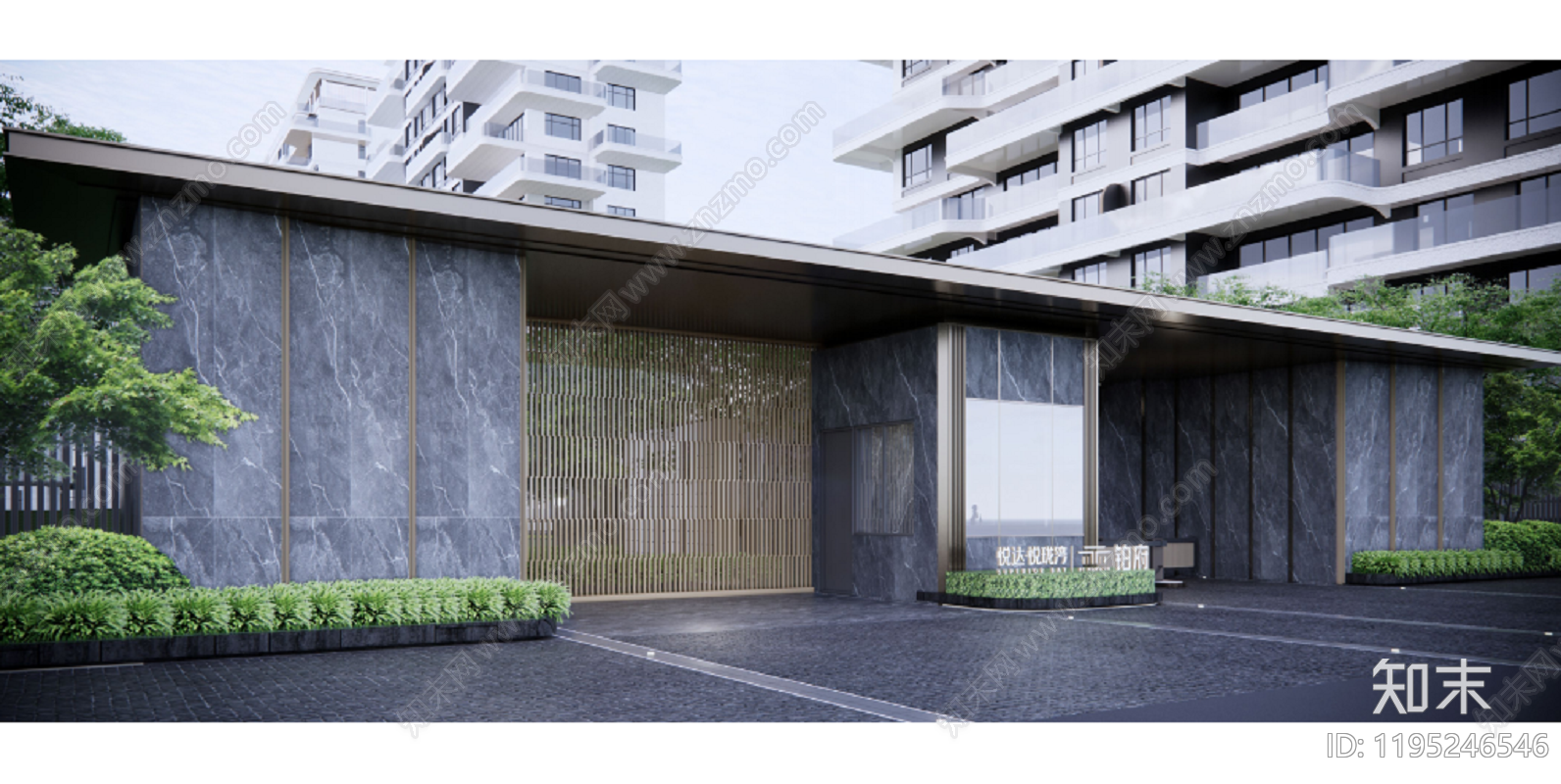 现代入口施工图下载【ID:1195246546】