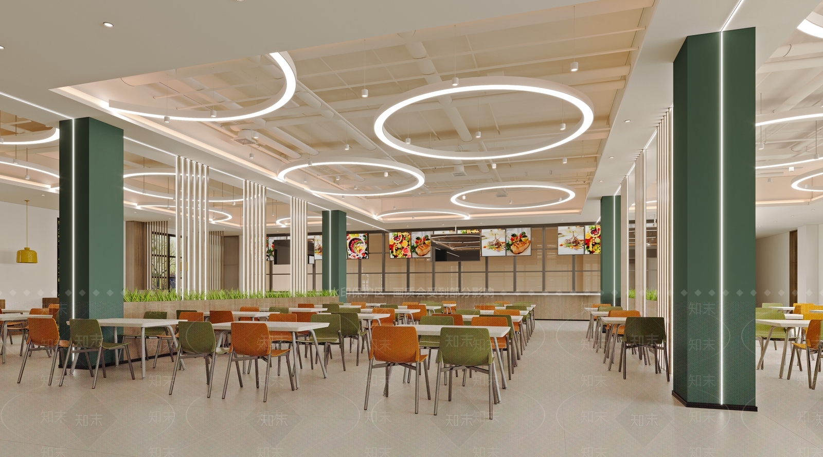 现代简约食堂3D模型下载【ID:1195246843】