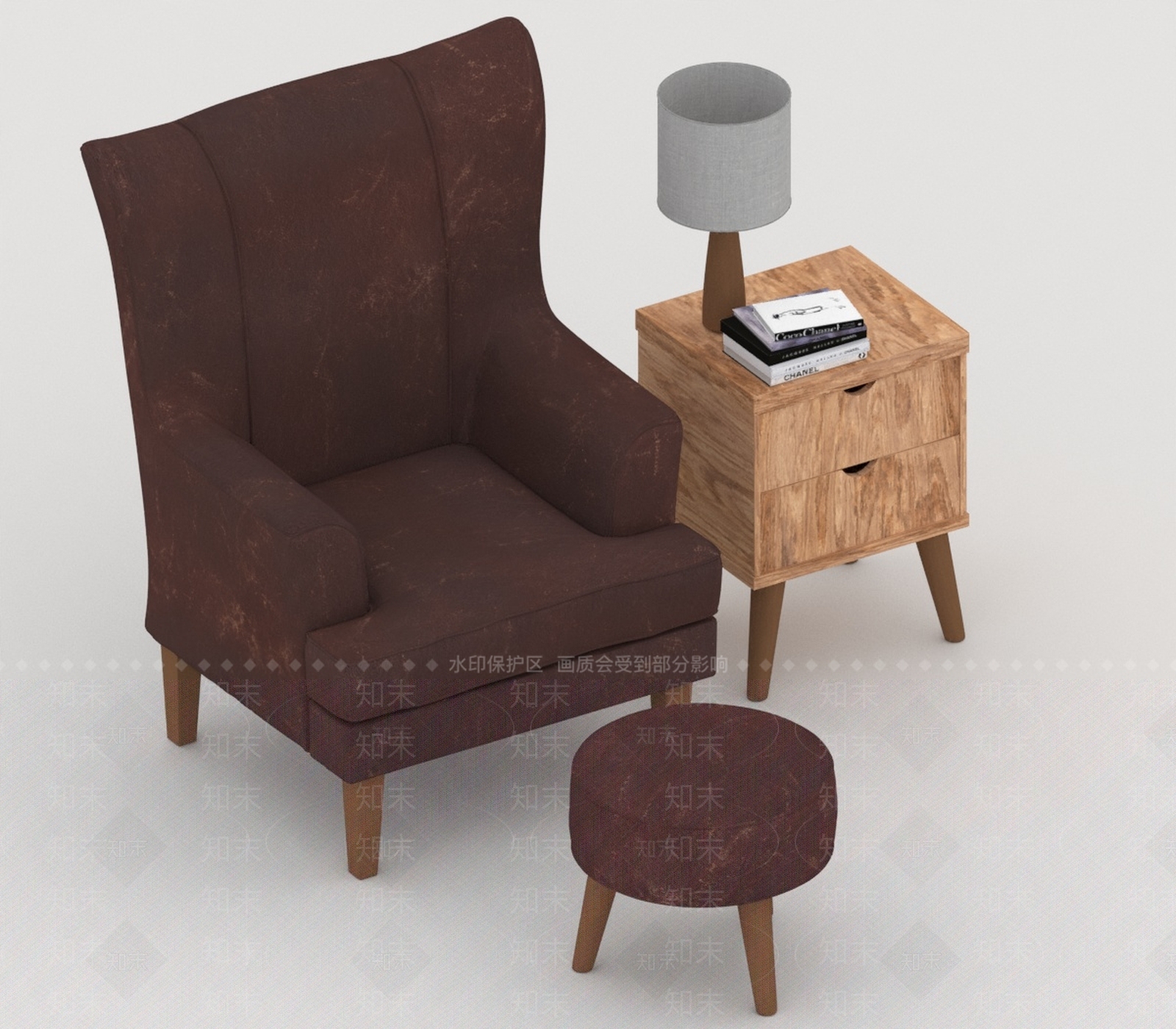 现代单人沙发3D模型下载【ID:1195253330】