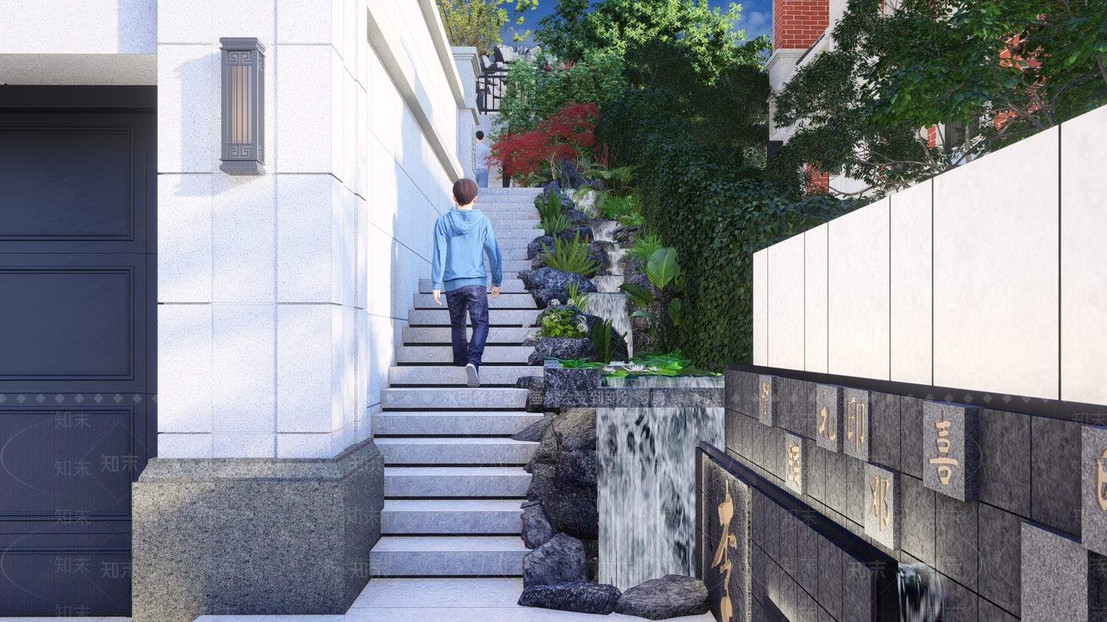 现代别墅庭院SU模型下载【ID:1195255195】