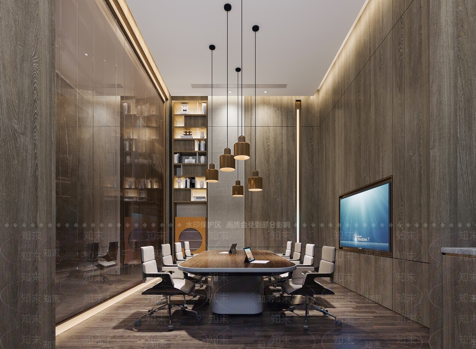 现代办公室办公桌椅3D模型下载【ID:1195255095】