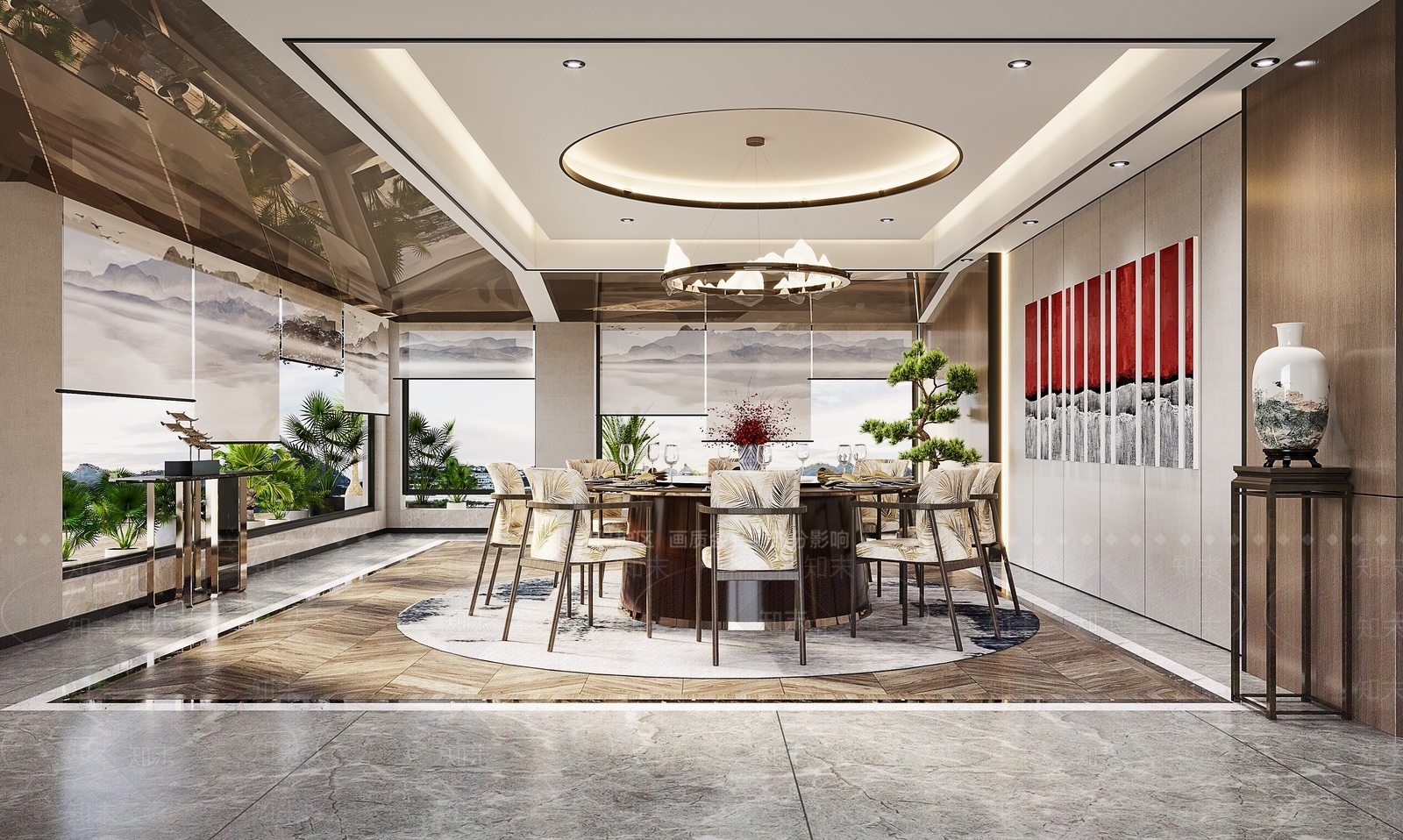 中式餐饮包间3D模型下载【ID:1195256358】