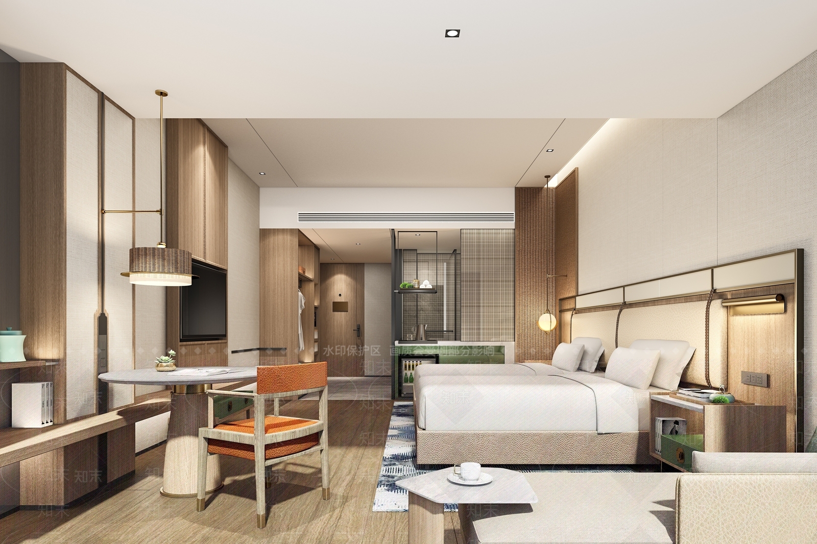 现代酒店客房套间旅馆3D模型下载【ID:1195256745】