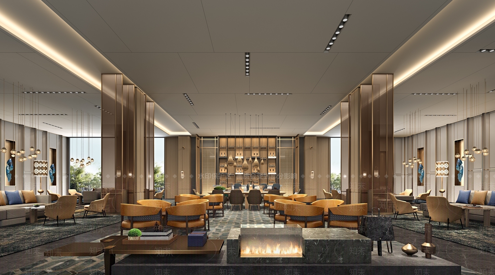 现代大厅前台3D模型下载【ID:1195257149】