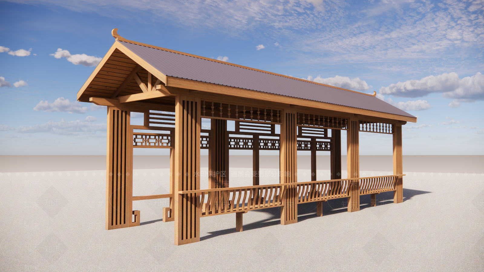 新中式亭子SU模型下载【ID:1195257605】